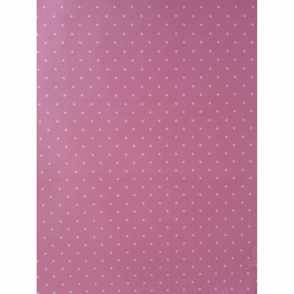 Pembe Puantiye Baskılı Keçe