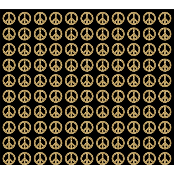 altın peace desenli kumaş